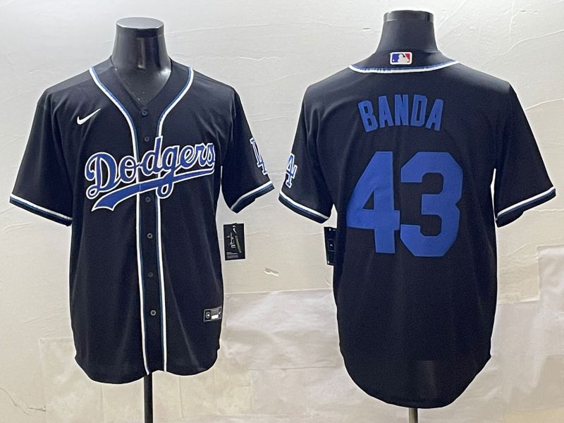Men 2025 Los Angeles Dodgers #43 Banda Black Three generations Fashion Nike MLB Jersey style 3